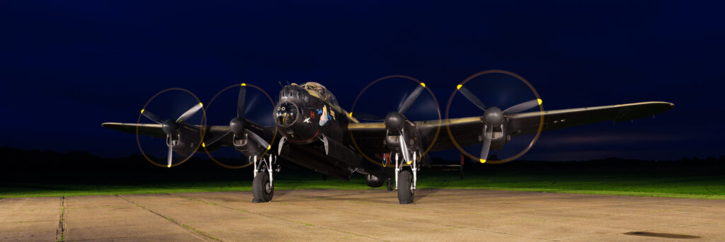 Avro Lancaster bomber NX611 at the Lincolnshire Aviation Heritage Centre