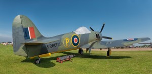 Hawker Fury Mk II biplane G-CBEL parked at Duxford