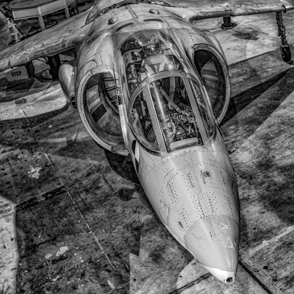 Hawker P.1127 XP980 prototype V/STOL aircraft on display at the Fleet Air Arm Museum