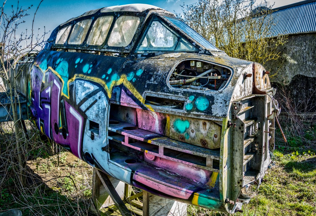 Derelict Gloster Meteor at Long Marston Airfield