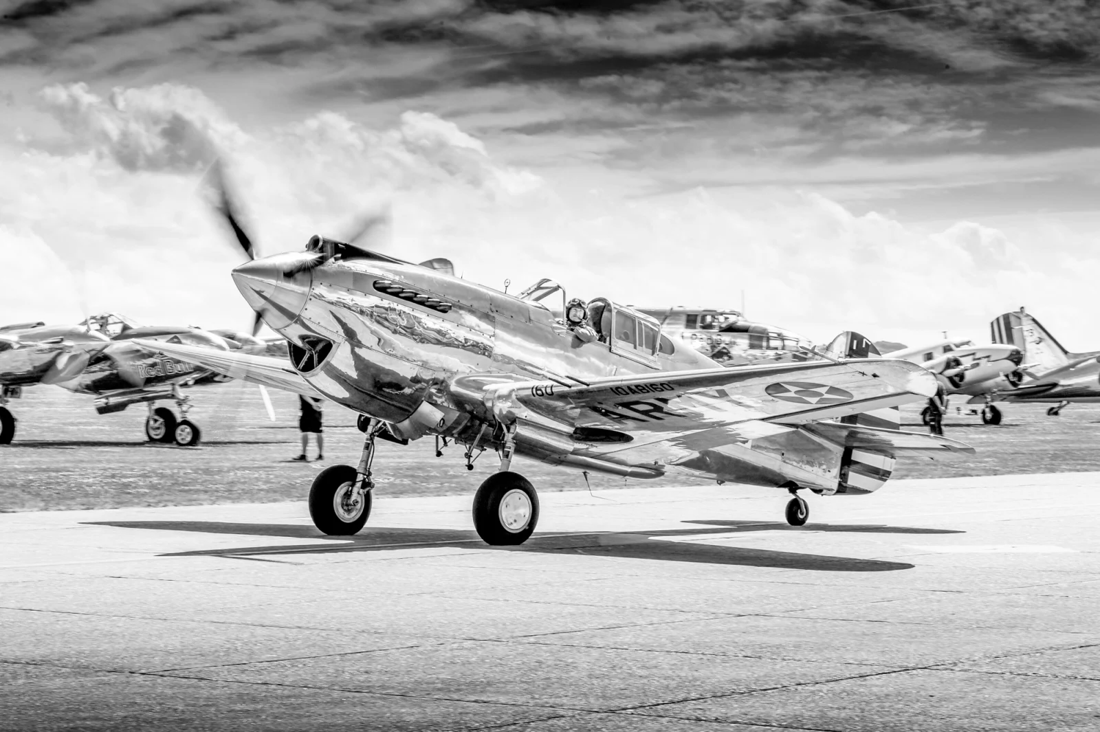 Curtiss P-40C Warhawk G-CIIO on the ground