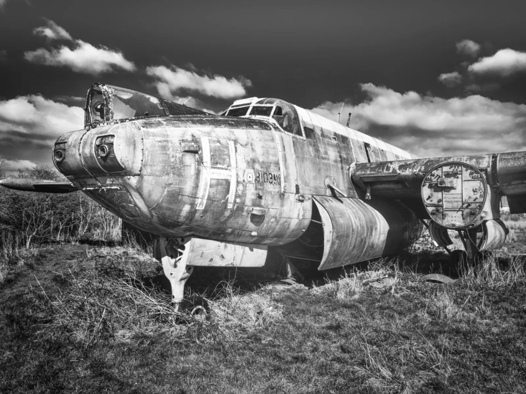 Wreckage of an Avro Shackleton at Long Marston